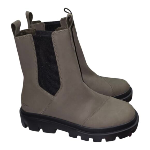 TOMS Women's Rowan Water Resistant Chelsea Boots Green Size 9 New - Picture 7 of 16